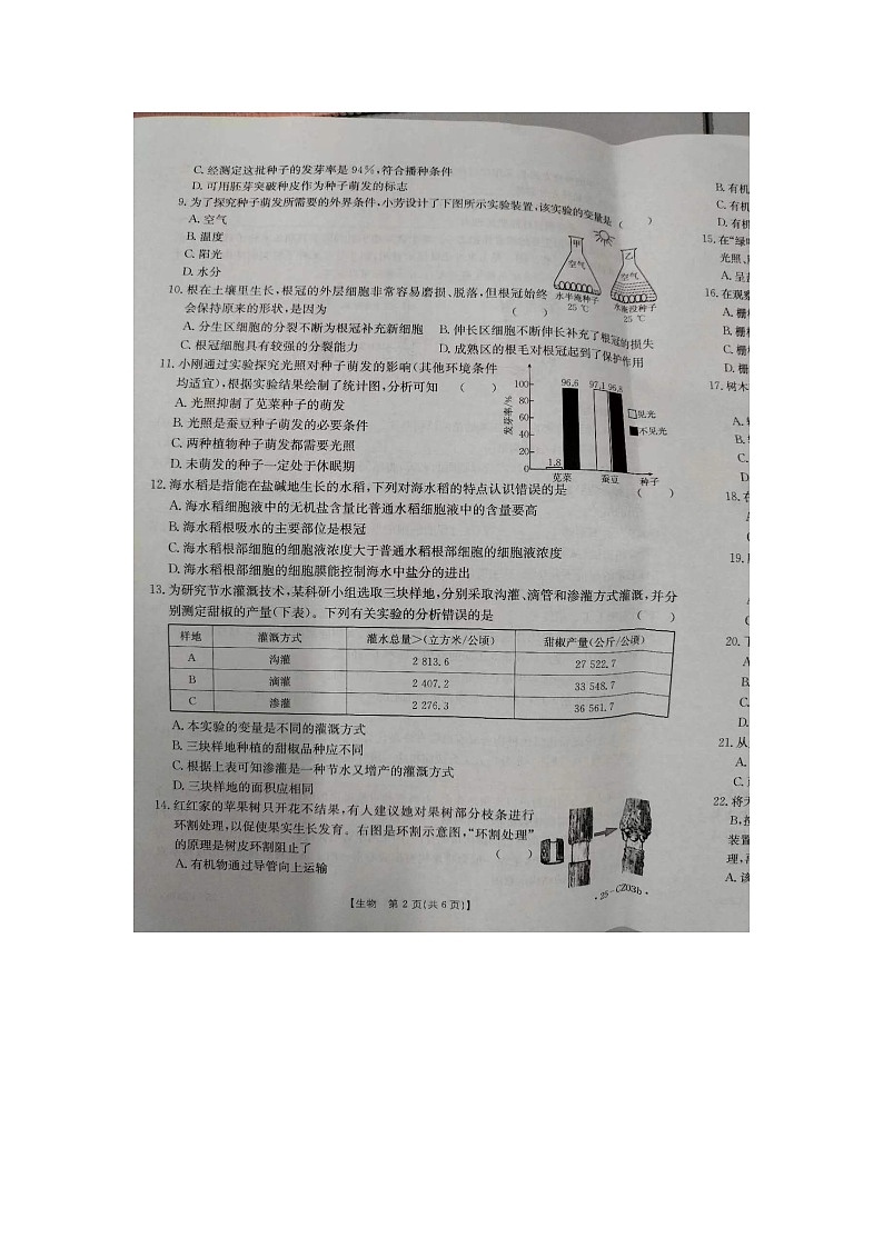 河北省保定市高碑店市2024-2025学年八年级上学期10月月考生物试题第2页