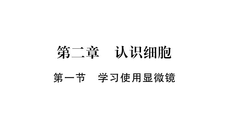 1.2.1学习使用显微镜习题课件--2024-2025学年人教版(2024)生物七年级上册第1页