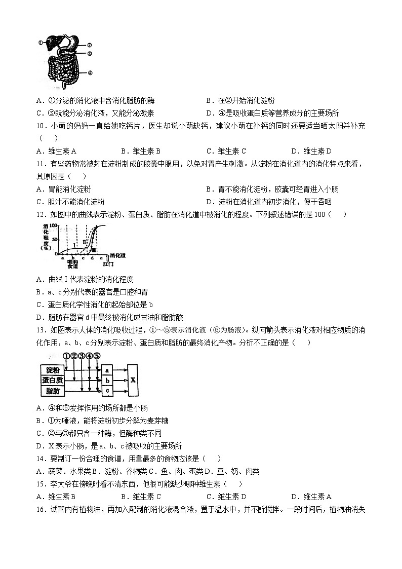 山东省青岛市莱西市济南路中学2024-2025学年七年级上学期10月月考生物试题(无答案)第2页