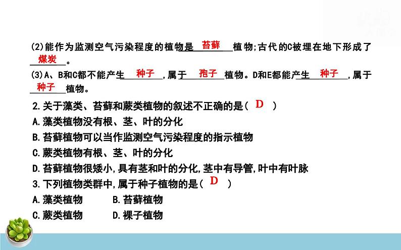济南版(2024新版)七年级上册生物第二单元 多彩的生命世界 复习课件(3课时)第8页