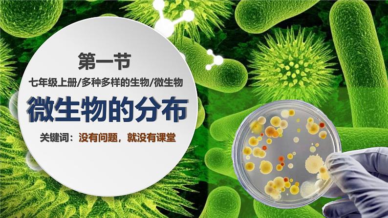 人教版生物七年级上册2.3.1《微生物的分布》课件第1页