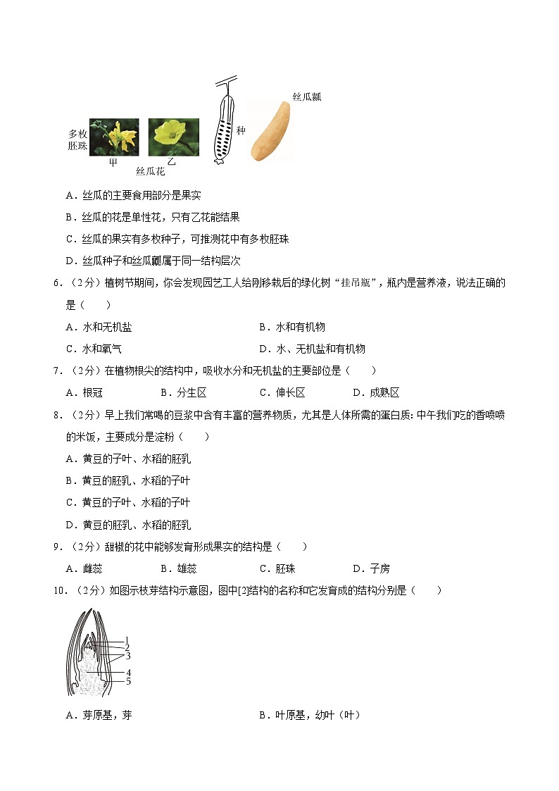 山东省济宁市邹城市2023-2024学年八年级上学期期中生物试卷02