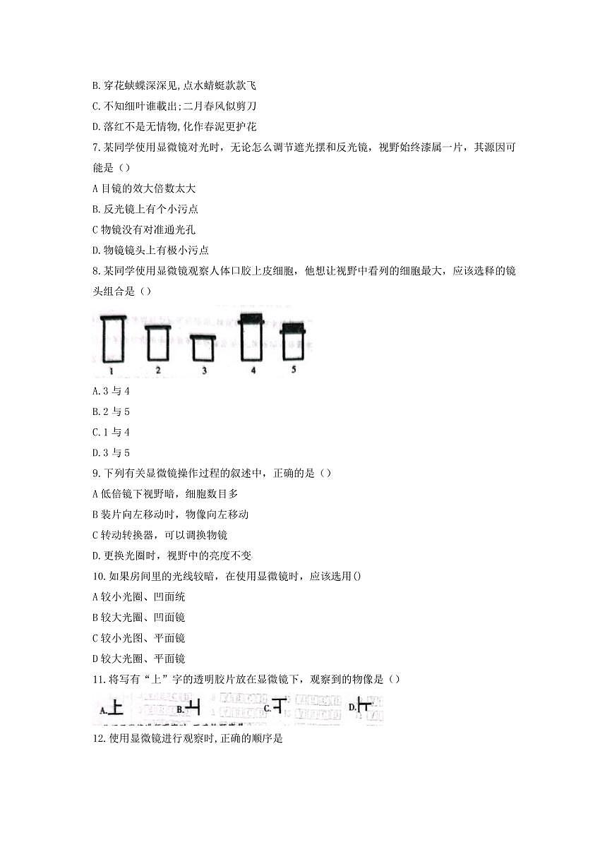 [生物]河北省邯鄲市第三十三中學(xué)2024～2025學(xué)年七年級上學(xué)期10月月考試題(有答案)第2頁