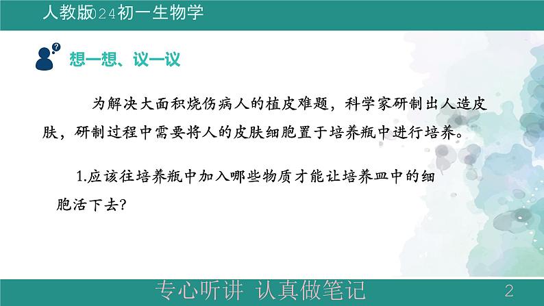 1.2.4细胞的生活课件 -2024-2025学年人教版(2024)生物七年级上册第2页