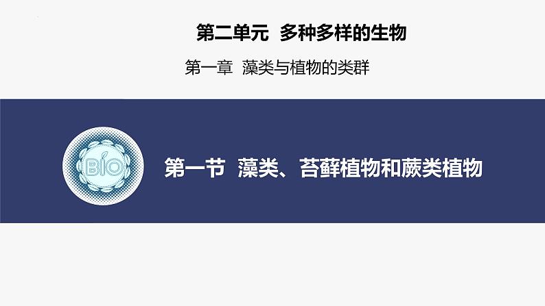 2.1.1 藻类、苔藓植物和蕨类植物课件2024-2025学年人教版(2024)生物七年级上册01