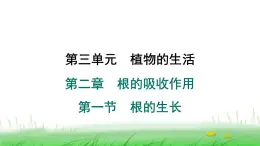 冀少版八年级生物上册第三单元第一节根的生长课件