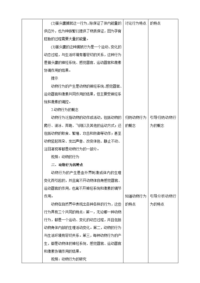 【新课标】冀少版生物八上4.2.1《动物行为的特点》教案第2页