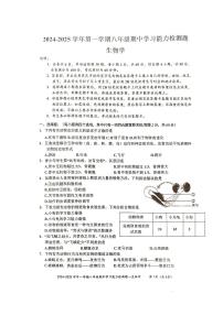 广东省梅州市五华县2024-2025学年八年级上学期期中考试生物试题