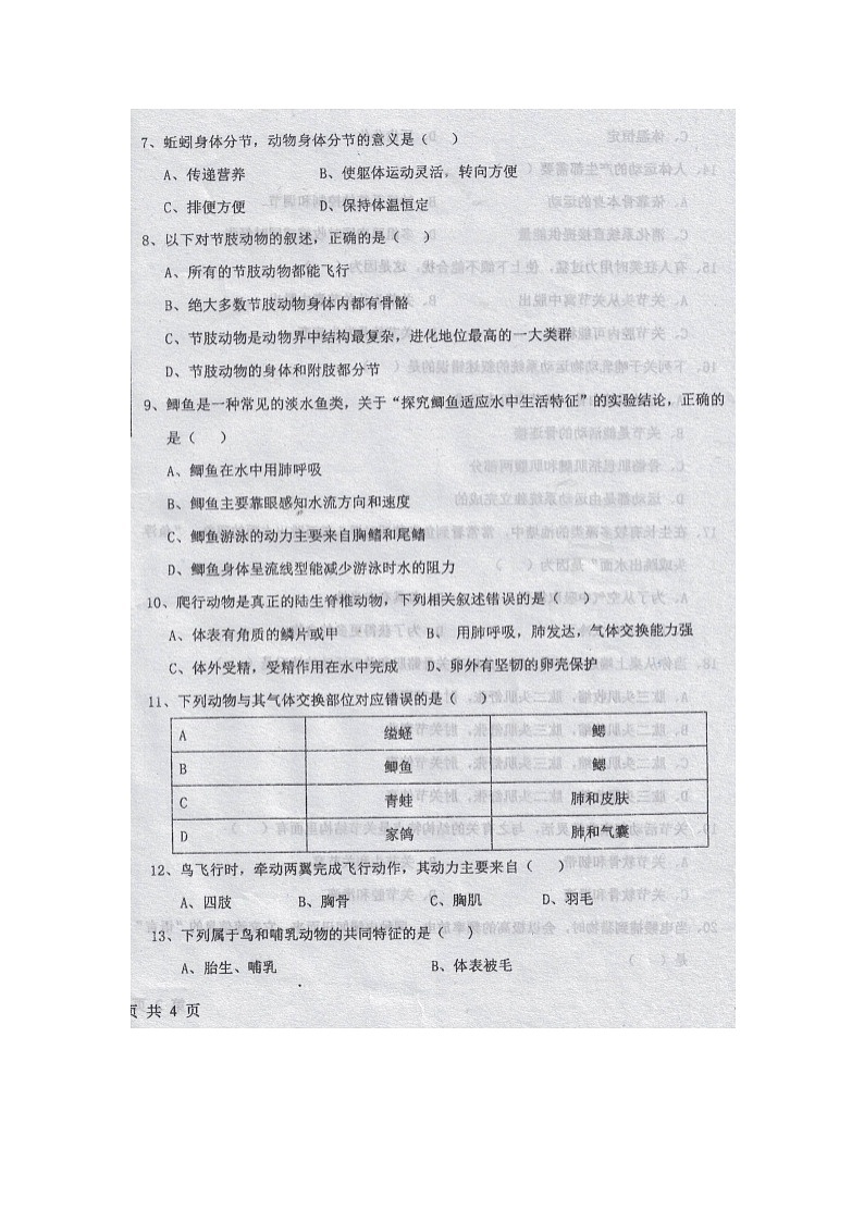 黑龙江省绥化市海伦市2024-2025学年七年级上学期11月期中生物试题第2页