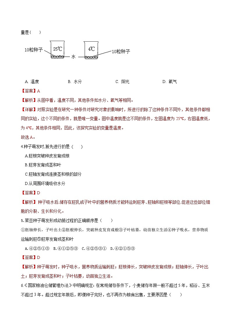 (通用版)中考生物一轮复习考点练习专题05 被子植物的一生(练习)(2份,原卷版+解析版)02