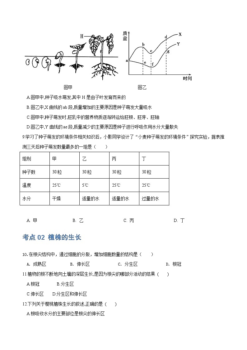 (通用版)中考生物一轮复习考点练习专题05 被子植物的一生(练习)(2份,原卷版+解析版)03