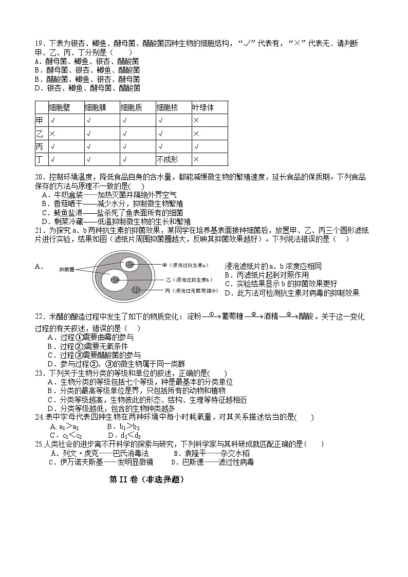 沅江市四校联考2024-2025学年八年级生物期中考试试题第3页