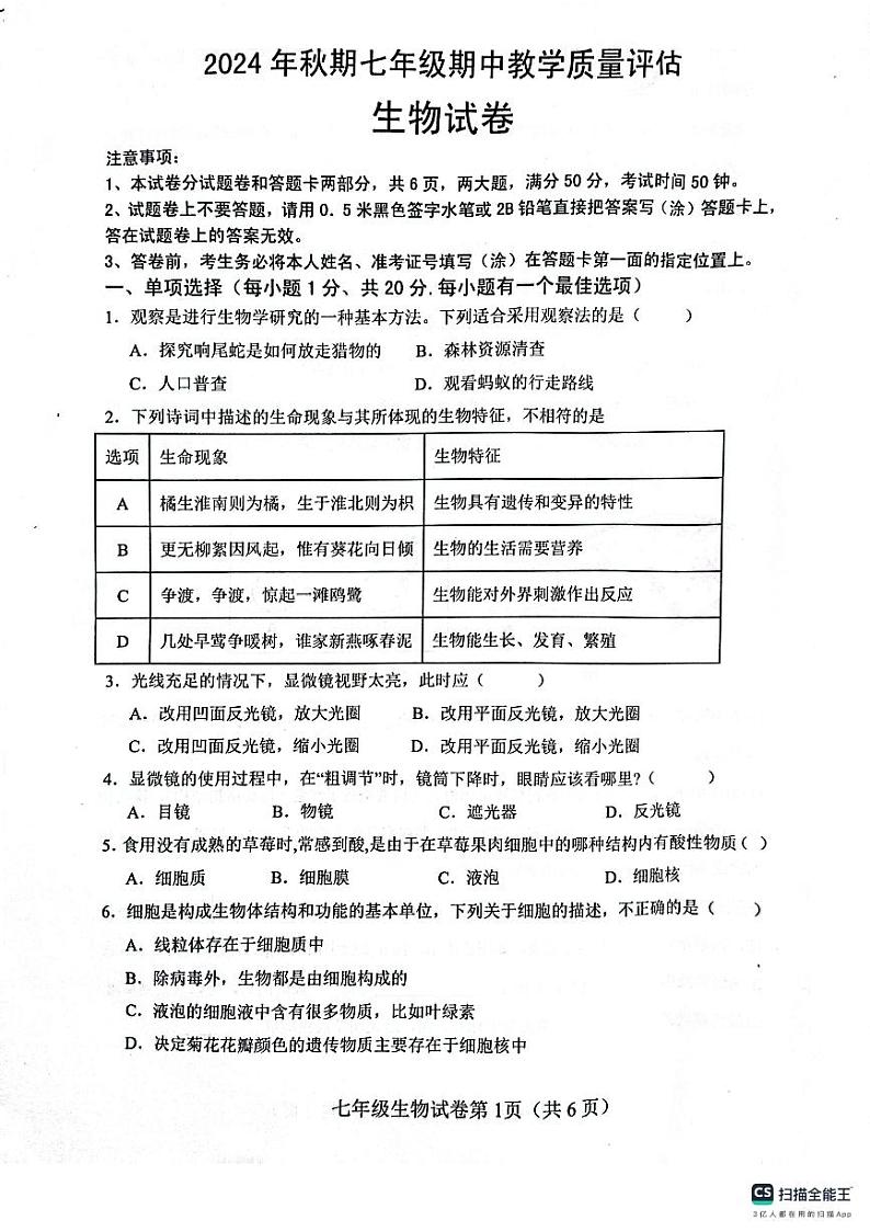 生物试卷(1)(1)第1页