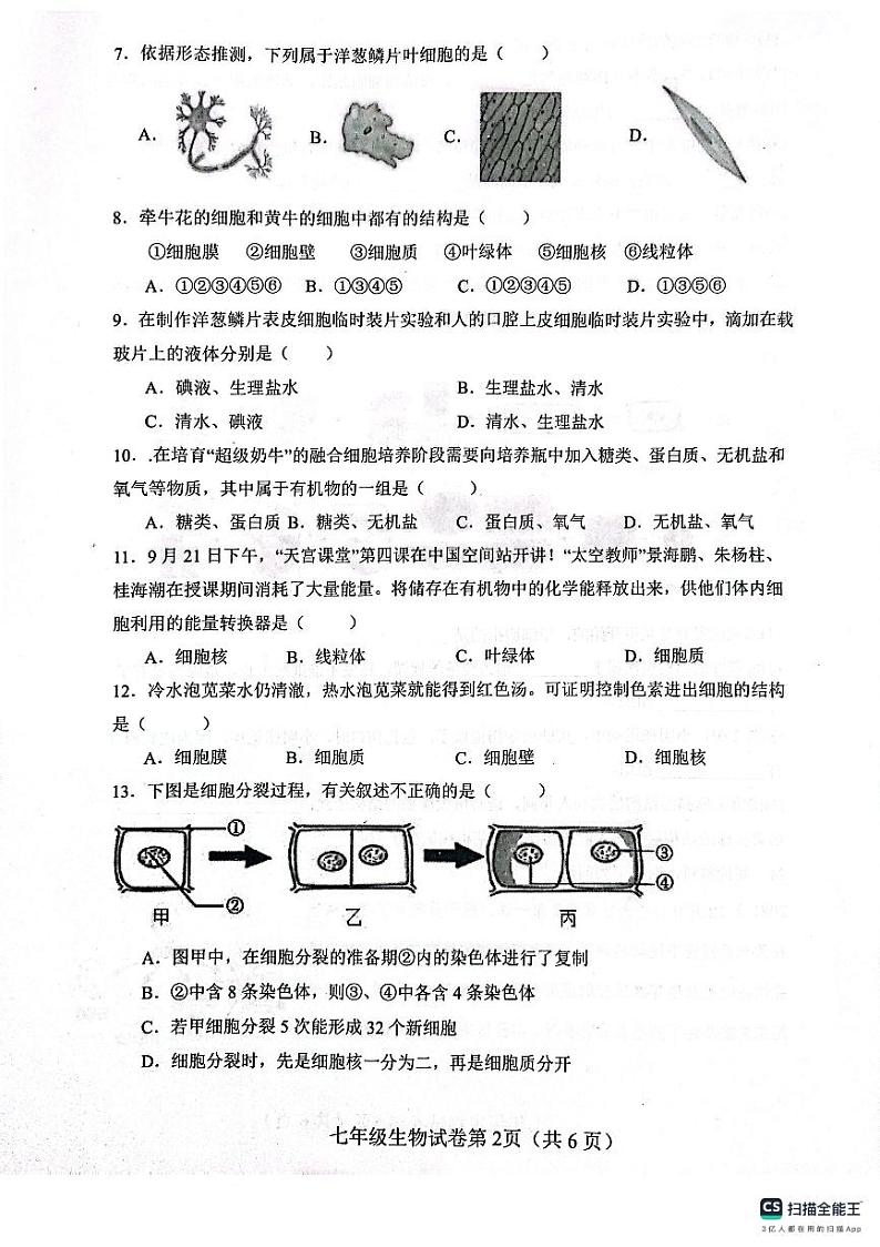 生物试卷(1)(1)第2页