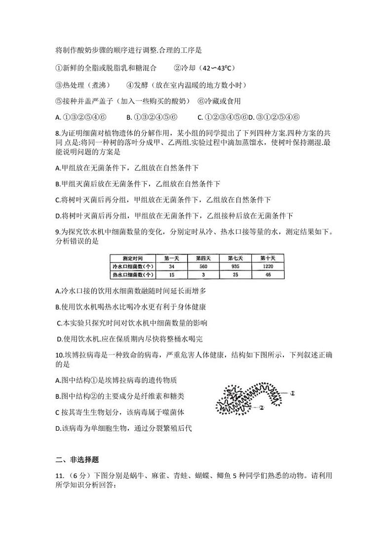 湖北省荆州市石首市2024~2025学年八年级(上)期中生物试卷(含答案)02