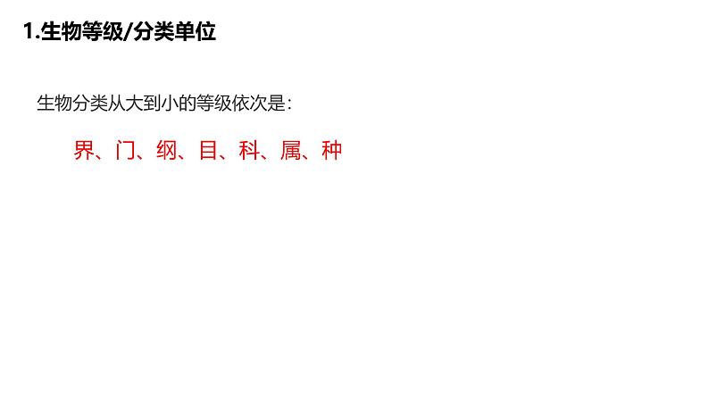 初中 生物 人教版(2024) 七年级上册 第二单元 第四章 第二节 从种到界 课件第5页