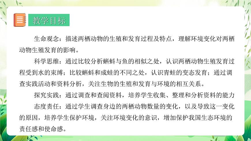 人教版生物八下 7.1.3 《兩棲動物的生殖和發(fā)育》 課件第2頁