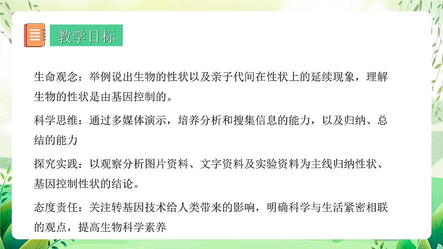 人教版八年級生物下7.2.1《 基因控制生物的性狀》 課件第2頁