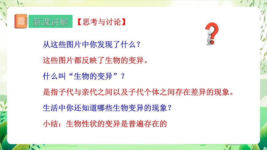 人教版生物 八下 7.2.5 《生物的變異》 課件第7頁