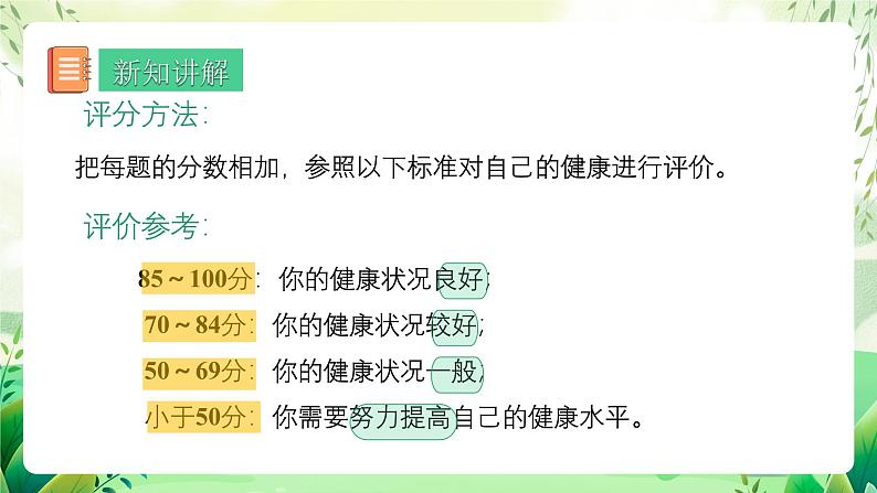 人教版生物八下册 8.3.1 《评价自己的健康状况 》课件第7页