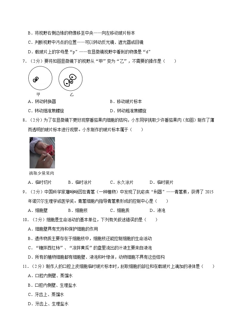 湖南省长沙市浏阳市2024-2025学年七年级上学期期中生物试卷第2页