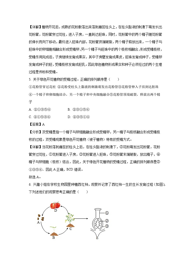 2023-2024学年山东省菏泽市单县八年级(上)期中生物试卷(解析版)03