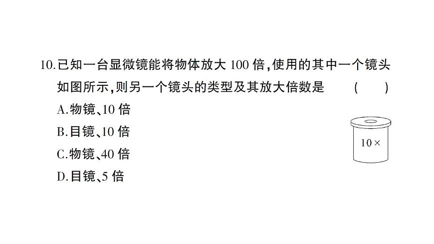 初中生物新人教版七年級(jí)上冊(cè)第一單元 第一、二章綜合訓(xùn)練作業(yè)課件2024秋第7頁(yè)
