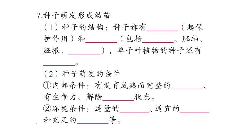 初中生物新北师大版七年级上册期末大单元整合二 植物的生活作业课件2024秋第7页