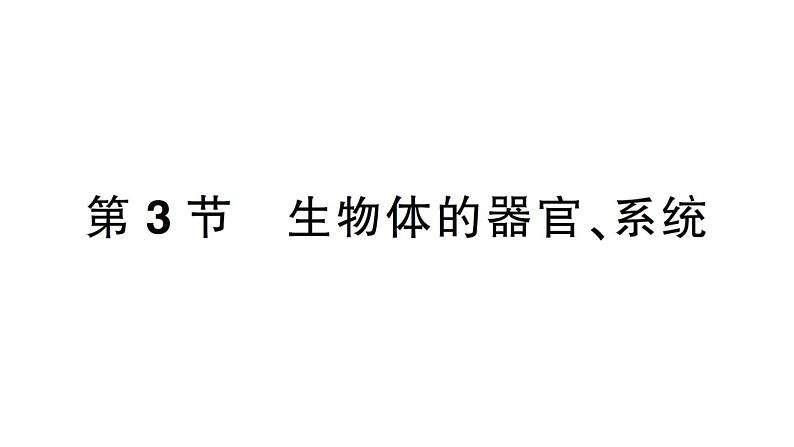 初中生物新北师大版七年级上册第2单元第3章第3节 生物体的器官、系统作业课件2024秋第1页
