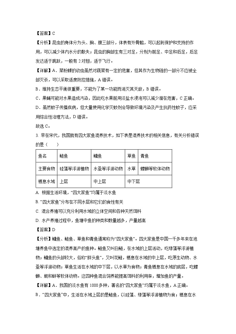 2024-2025學(xué)年山東省煙臺市蓬萊區(qū)八年級(上)期中學(xué)生物試卷(解析版)第2頁