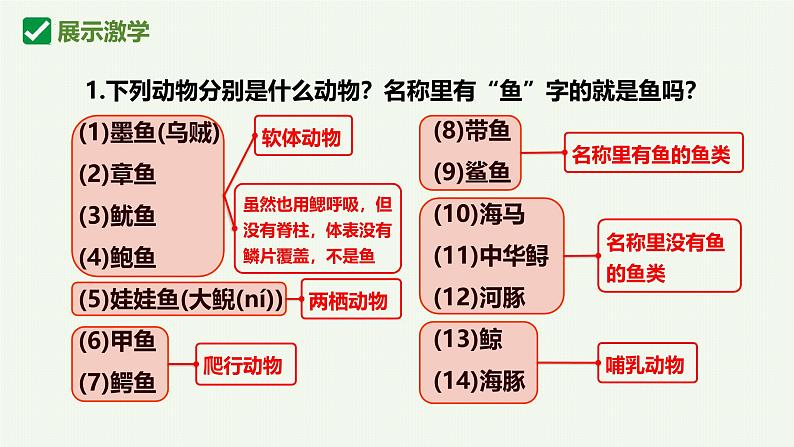 人教版生物七年级上册2.2.2《脊椎动物-鱼》(课件)第8页