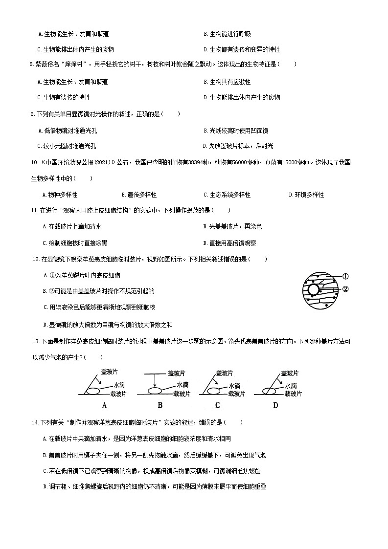 广东省梅州市兴宁市宋声学校2024-2025学年七年级上学期11月期中生物试题第2页