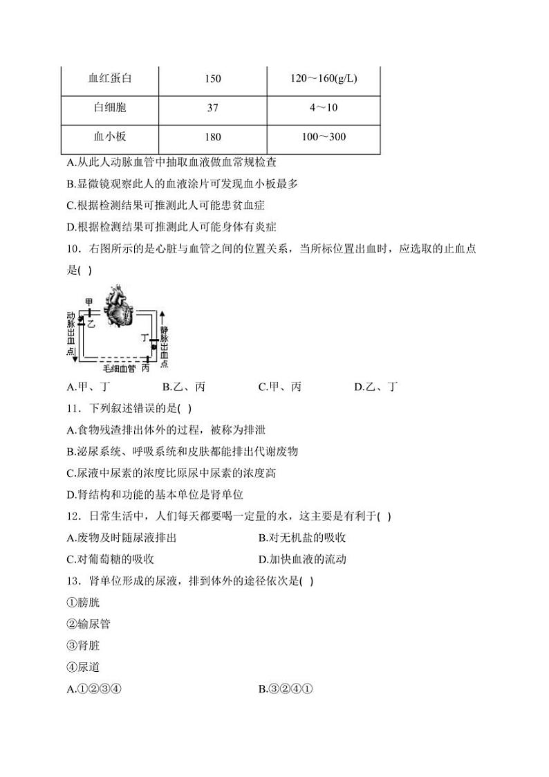 江苏省宿迁市泗阳县北片七校2024~2025学年八年级(上)10月月考生物试卷(含答案)第3页