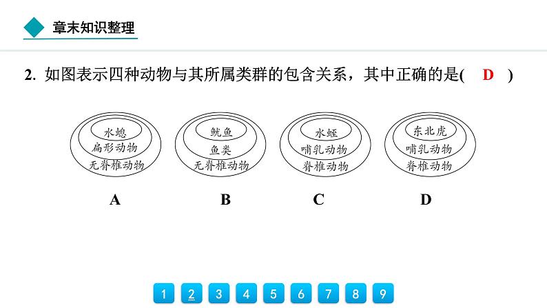 2024人教版生物七年级上册第二单元 第四章第四章 生物分类的方法 章末知识整理 习题课件ppt第4页