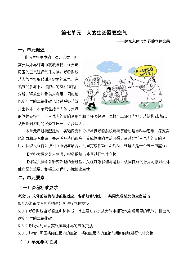 3.2+人的生活需要空氣+導(dǎo)學(xué)案-2023-2024學(xué)年濟(jì)南版生物七年級下冊+第2頁