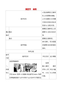 初中生物人教版（2024）七年级上册（2024）第四节 病毒表格教学设计