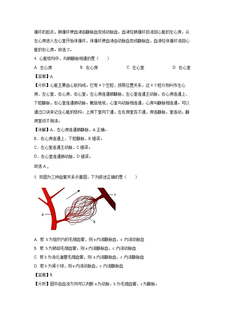 江苏省宿迁市宿城区2023-2024学年八年级(上)期末生物试卷(解析版)第3页