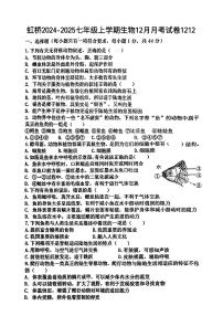 2024年哈尔滨市虹桥中学七年级（上）生物12月月考试卷及答案