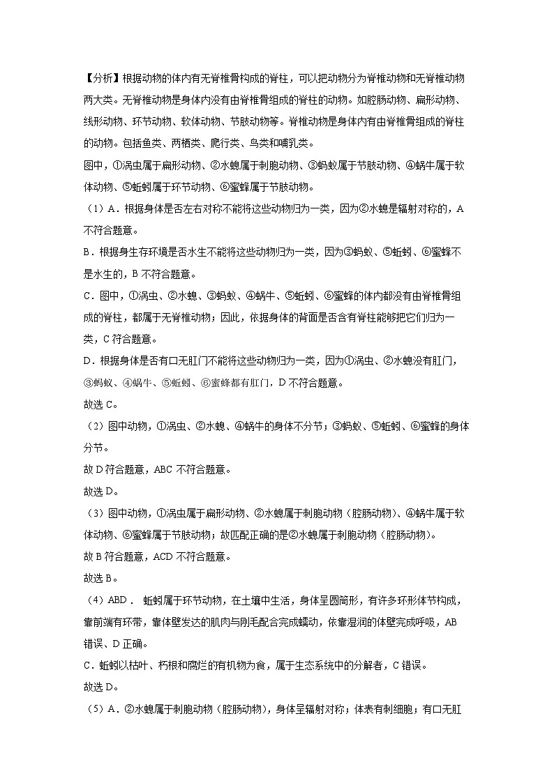 福建省福州市闽侯县2023-2024学年八年级上学期期末生物试卷(解析版)第2页