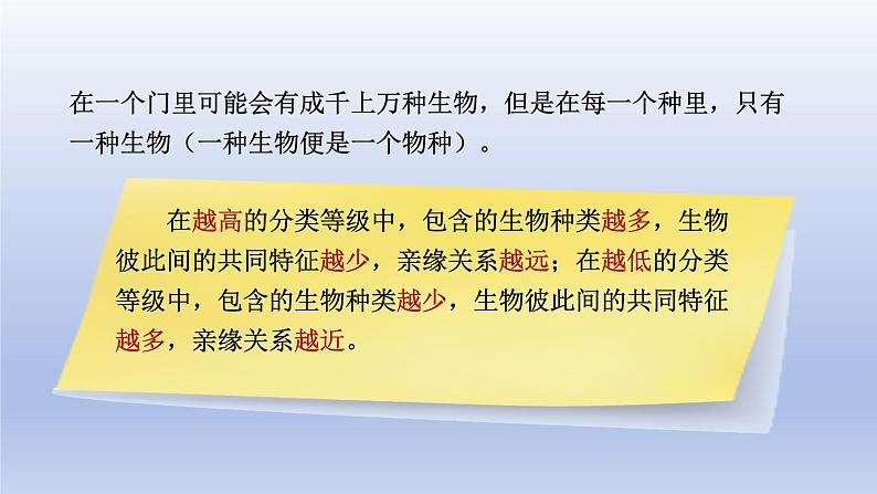 2024七年级生物上册第二单元多种多样的生物第四章第二节从种到界课件(人教版)第8页