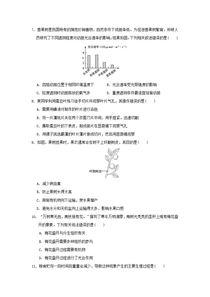 2024八年级生物上册第三单元植物的生活第三四五章学情评估试卷(附答案冀少版)第2页