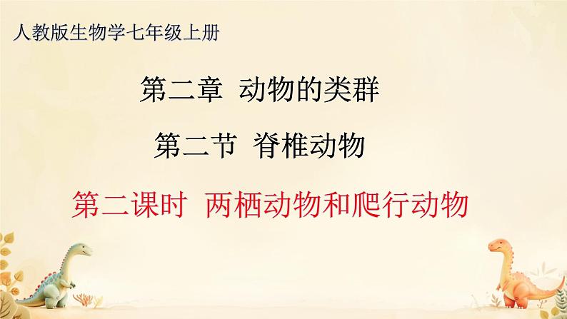 初中 生物 人教版(2024) 七年级上册(2024)第二节 脊椎动物 课件第1页