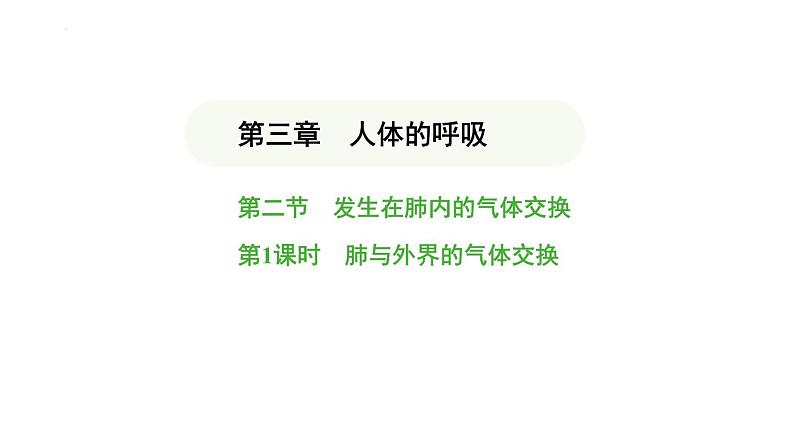 4.3.2 发生在肺内的气体交换(第1课时) 课件-2024-2025学年人教版(2024)生物七年级下册第1页