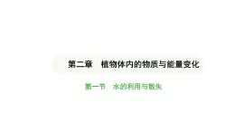 3.2.1 水的利用与散失 课件-2024-2025学年人教版(2024)生物七年级下册