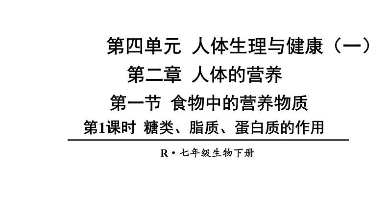 第1课时 糖类、脂质、蛋白质的作用第1页