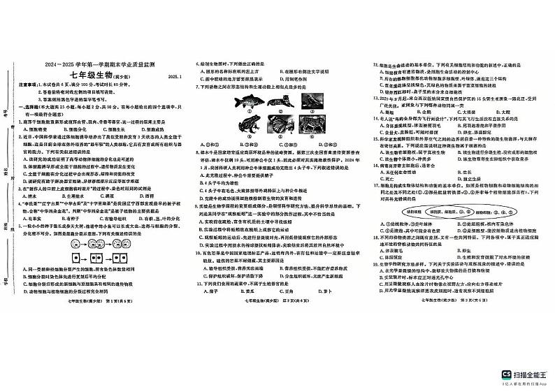 七年级生物第1页