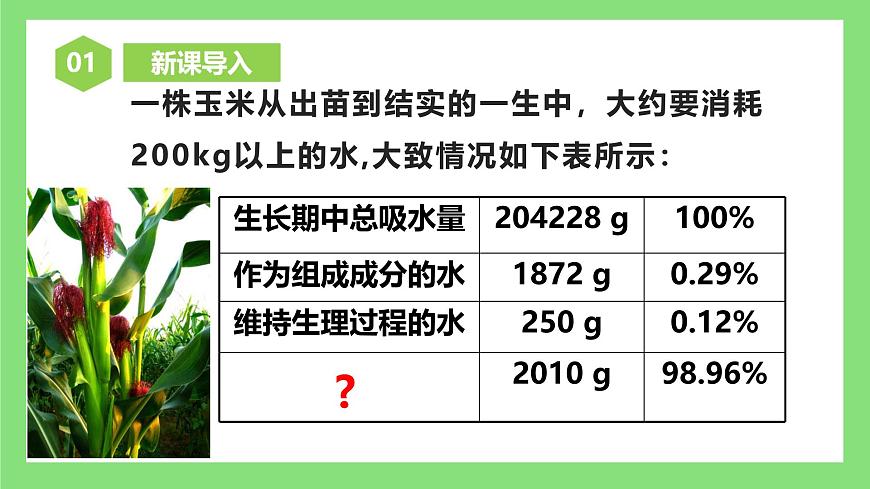 人教版初中生物七年級下冊3.2.1《水的利用與散失》課件第3頁
