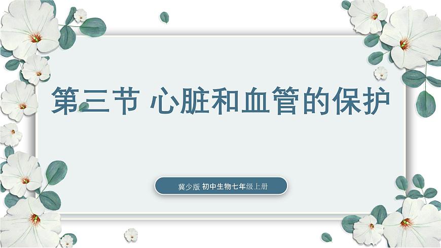【核心素養(yǎng)目標(biāo)】冀少版初中生物七年級(jí)下冊(cè)《心臟和血管的保護(hù)》課件第1頁