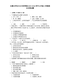 内蒙古呼伦贝尔市阿荣旗2023-2024学年七年级上学期期末 生物试题（含解析）