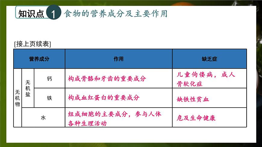 北師大版（2024）生物七年級(jí)下冊(cè)--第6章 人體的營(yíng)養(yǎng) 章末復(fù)習(xí)（課件）第4頁(yè)